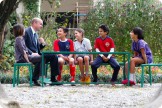 Dr. John Moore with students from TBS Kathmandu