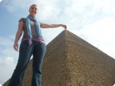 Nicole Brand visiting the pyramids in Cairo