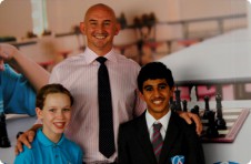 Robert Graves with students of Nord Anglia International School, Al Khor